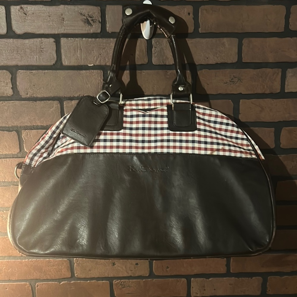 Ben Sherman Black and Plaid Travel Bag